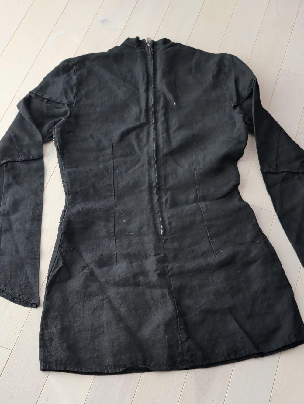 Dolls Kill Fan All Flames Black Sgt. Zipper Mini Dress Goth Punk Linen s… - Picture 2 of 2